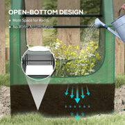 Raised Garden Planter Bed with Mini Greenhouse for Vegetables and Herbs Green and Silver AOSOM