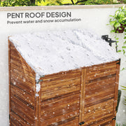 Two-Tier Wooden Small Garden Shed 59 x 103.5 cm Brown Weatherproof Storage by Outsunny