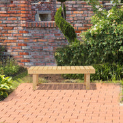 2 Seater Wooden Garden Bench Set for Patio or Indoor Use with Sturdy Fir Wood Frame, Natural