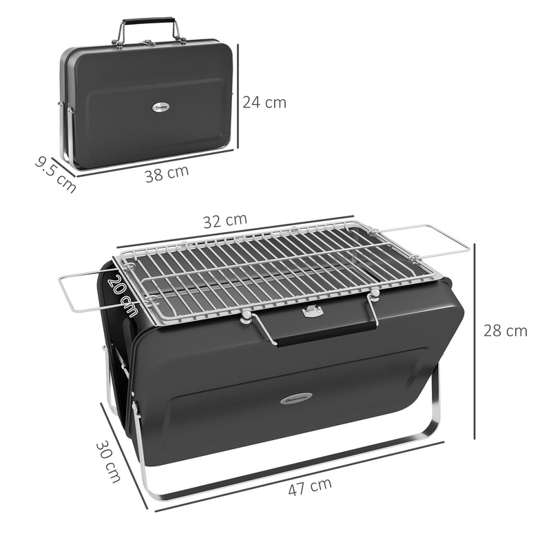 Portable Black Metal BBQ Grill For Outdoor Cooking With Durable Compact Design
