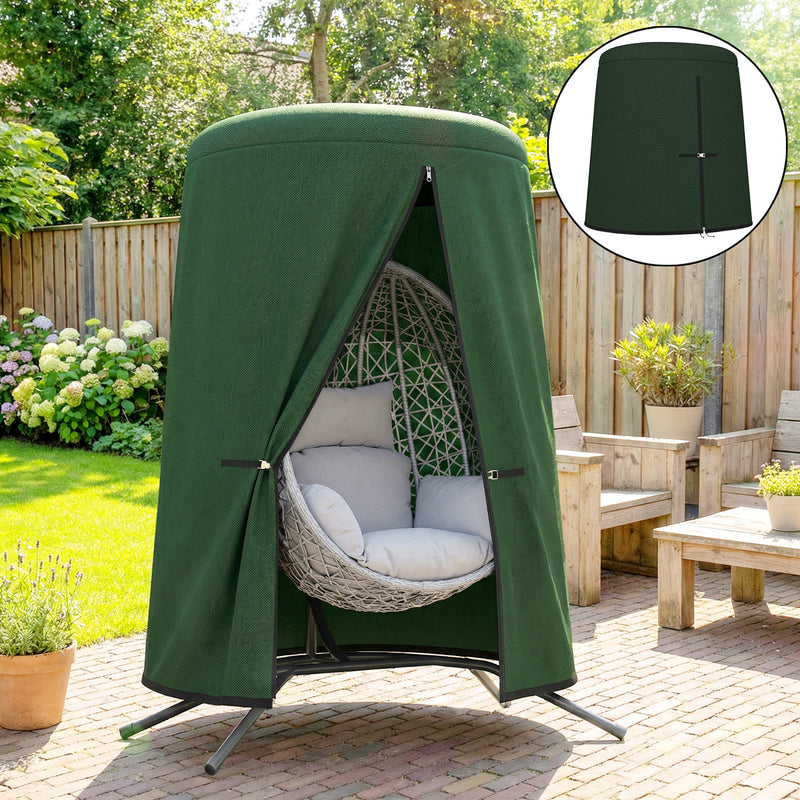 Egg Chair Cover for Outdoor Protection Waterproof Oxford Fabric with Zip Fastening Green Outsunny