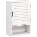Wall Mounted Bathroom Cabinet With Adjustable Shelves For Compact Storage White AOSOM