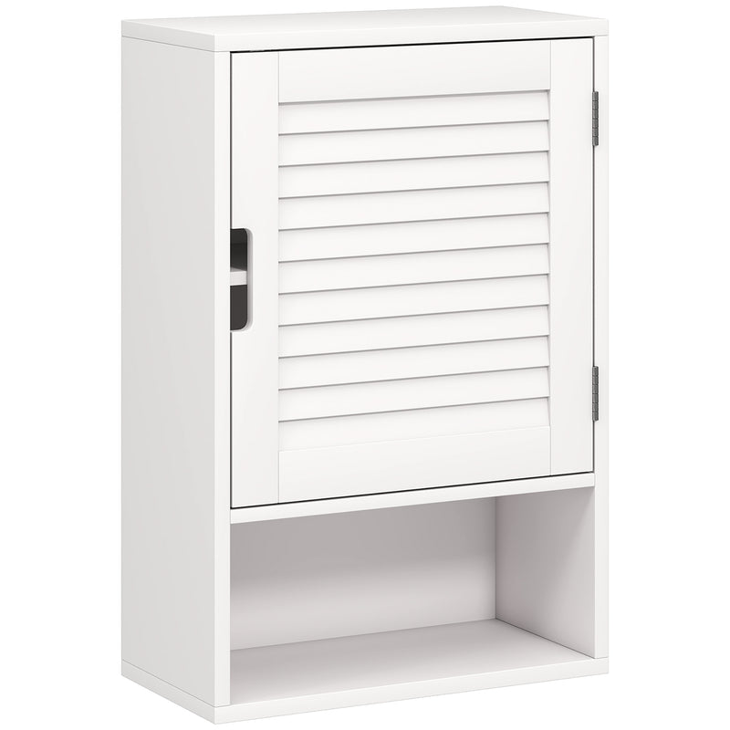 Wall Mounted Bathroom Cabinet With Adjustable Shelves For Compact Storage White AOSOM