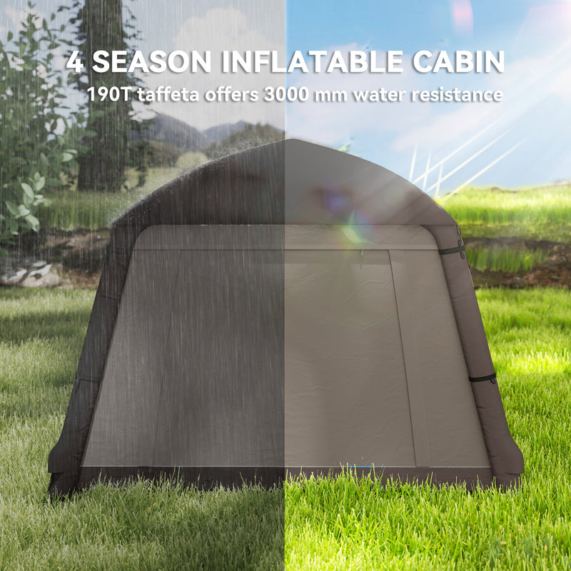 Inflatable 2 Person Camping Tent Quick Setup Waterproof Shelter with Mesh Screens Khaki