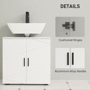 White Under Sink Bathroom Cabinet with Adjustable Shelf and Storage Space