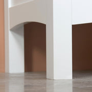 Tall Slim Bathroom Storage Cabinet With Adjustable Shelves And Double Doors, White