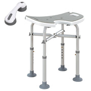 Adjustable Padded Shower Stool with U Shaped Seat for Elderly or Disabled Use, Grey