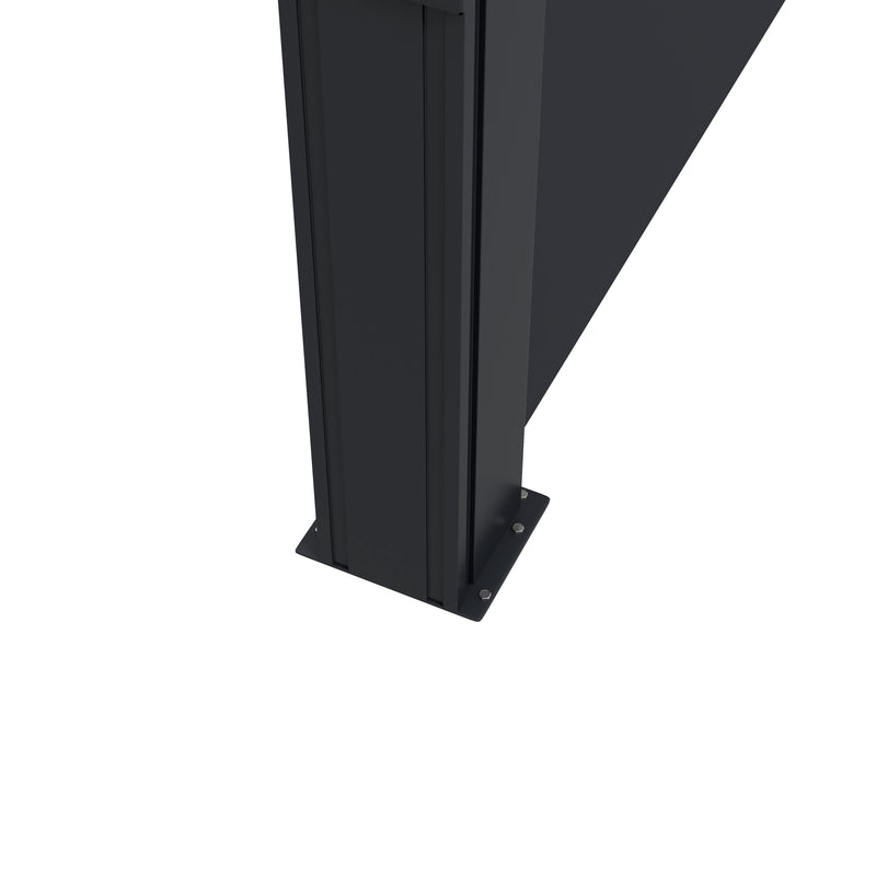 Black Retractable Side Awning Privacy Screen 400x160cm For Garden Balcony Or Hot Tub