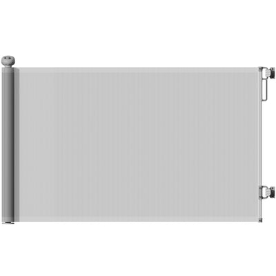 Grey Retractable Dog Gate for Stairs and Doorways Extends to 140 cm Wide