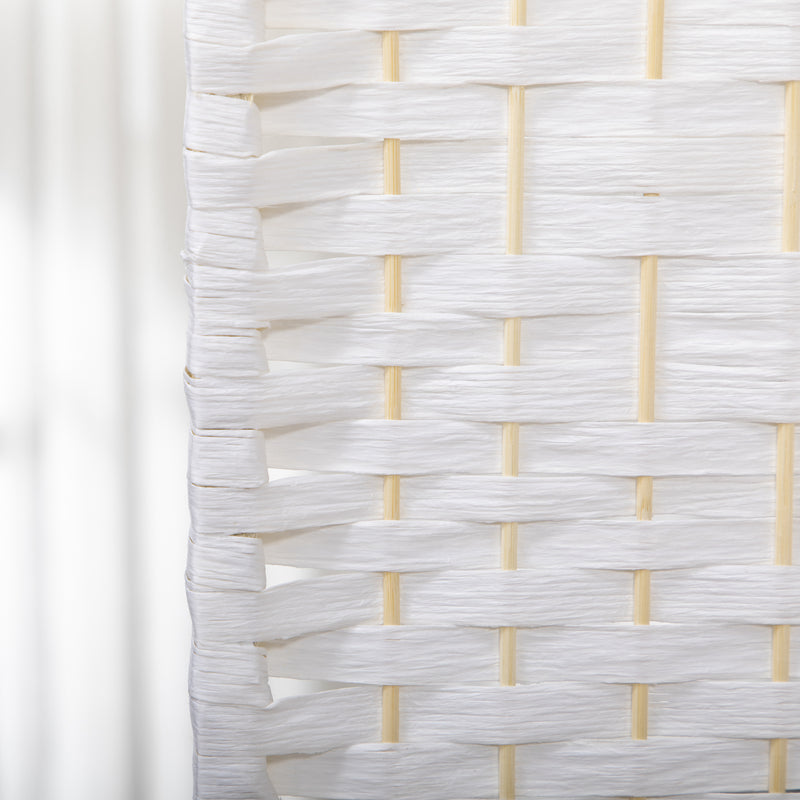 4 Panel Folding Room Divider Privacy Screen for Home or Office Use Freestanding, White