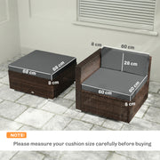 Garden Loveseat Cushion Set for Comfortable Outdoor Seating with Washable Covers Dark Grey Outsunny