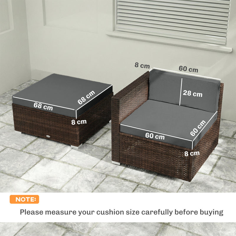 Garden Loveseat Cushion Set for Comfortable Outdoor Seating with Washable Covers Dark Grey Outsunny