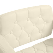 Height Adjustable Swivel Bar Stool with Backrest Armrests and Footrest for Home Beige