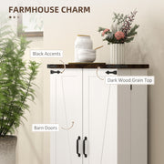 White Farmhouse Style Multi-Storage Cabinet with Shelves and Drawers by HOMCOM