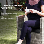 Black Garden Seat Cushion Pads Set of 3 for Rattan Furniture by Outsunny