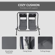 2 Seater Garden Swing Chair With Adjustable Canopy For Outdoor Relaxing, Grey Outsunny