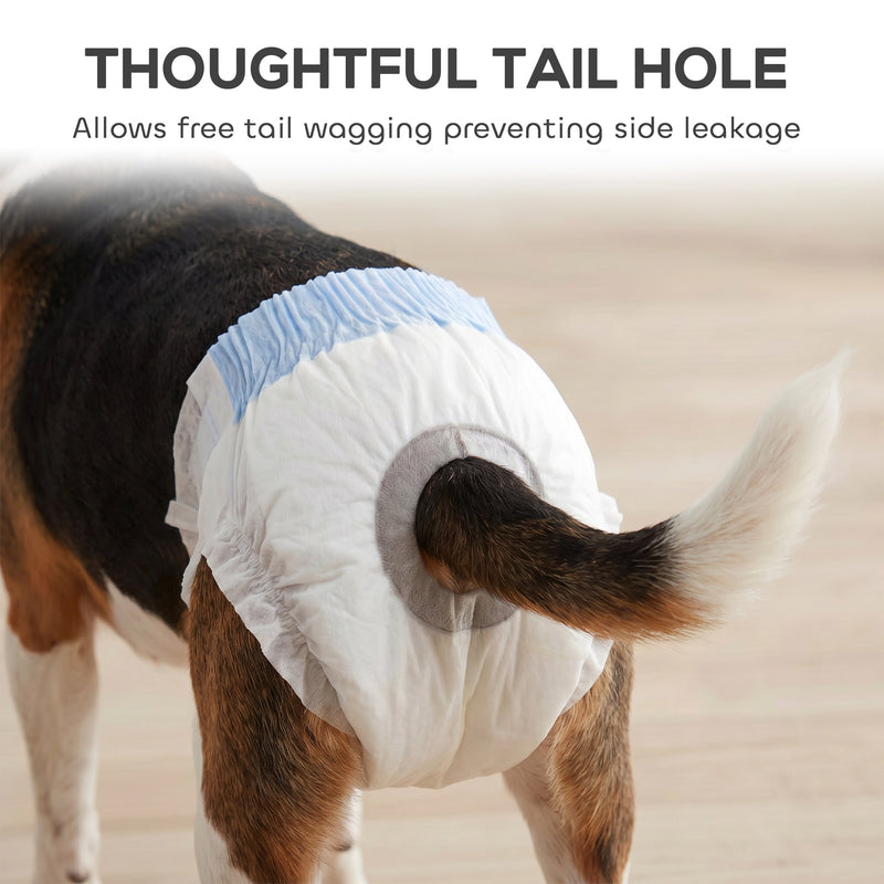 Disposable Dog Nappies for Female Dogs Protects Bedding and Floors White