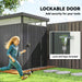 Galvanised Steel Garden Storage Shed with Roof Windows and Lockable Door for Tool Storage by Outsunny