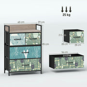 4 Drawer Bedroom Chest of Drawers With Spacious Storage For Clothes and Toys, Blue