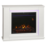 Electric Fireplace with Remote Timer and 12 Colour Flame for Living Room Heating White