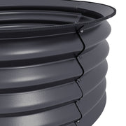 Set of 2 Raised Metal Garden Beds in Dark Grey with Safety Edging Easy to Assemble