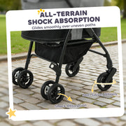 Pet Pram with Detachable Carrier for Easy Walks and Travel for Small Dogs or Cats Grey AOSOM