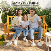 Outsunny Wooden Bench with Liftable Middle Table, Outdoor Bench, Patio Loveseat for Porch, Garden, Seats 2-3 People AOSOM