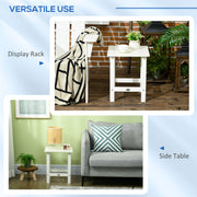 Outsunny Square Coffee Table, HDPE Tabletop and Frame for Porch, Garden, Side Table, 38 x 38 x 46 cm, White AOSOM