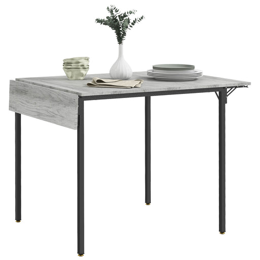 Extendable Drop Leaf Dining Table for Small Spaces Seats Four People Grey