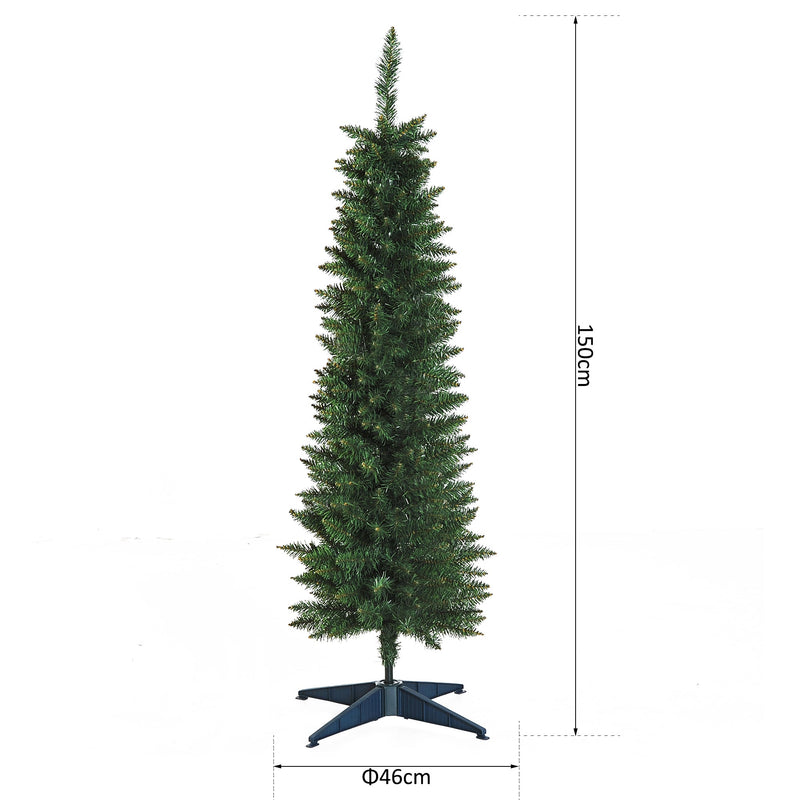 Dimensions diagram of the 5ft pencil tree showing 150 cm height and 46 cm base width