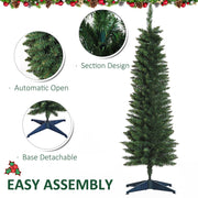 Easy assembly graphic showing the automatic-open branches, section design and detachable base