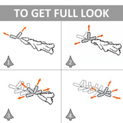 Four-step diagram showing how to spread out the branch tips for a full look