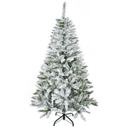 Second studio photo of the snow flocked tree on a plain white background