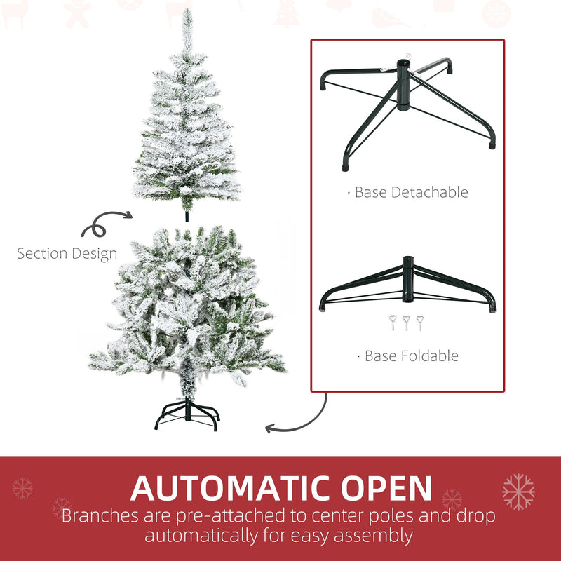 Assembly diagram showing the sectioned design, automatic open branches and a detachable, foldable base