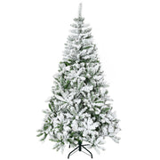 Second studio photo of the snow flocked tree on a plain white background