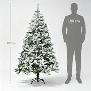 Dimensions diagram showing the tree at 180 cm tall with a 105 cm wide base beside a 180 cm figure