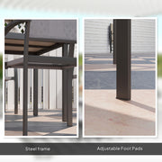 Five Piece Outdoor Garden Dining Set Grey Weather Resistant by Outsunny