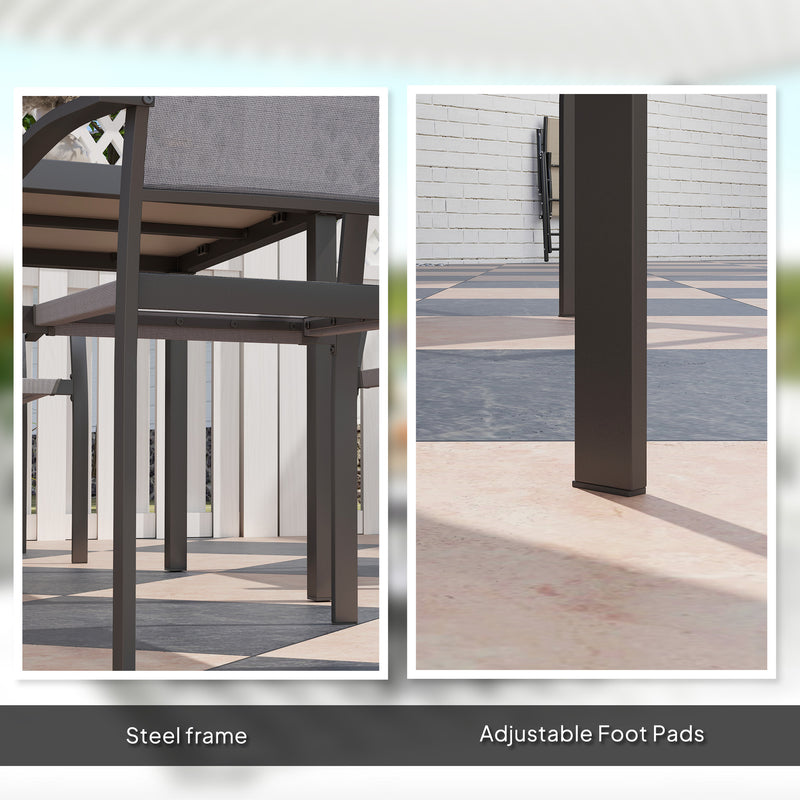 Five Piece Outdoor Garden Dining Set Grey Weather Resistant by Outsunny