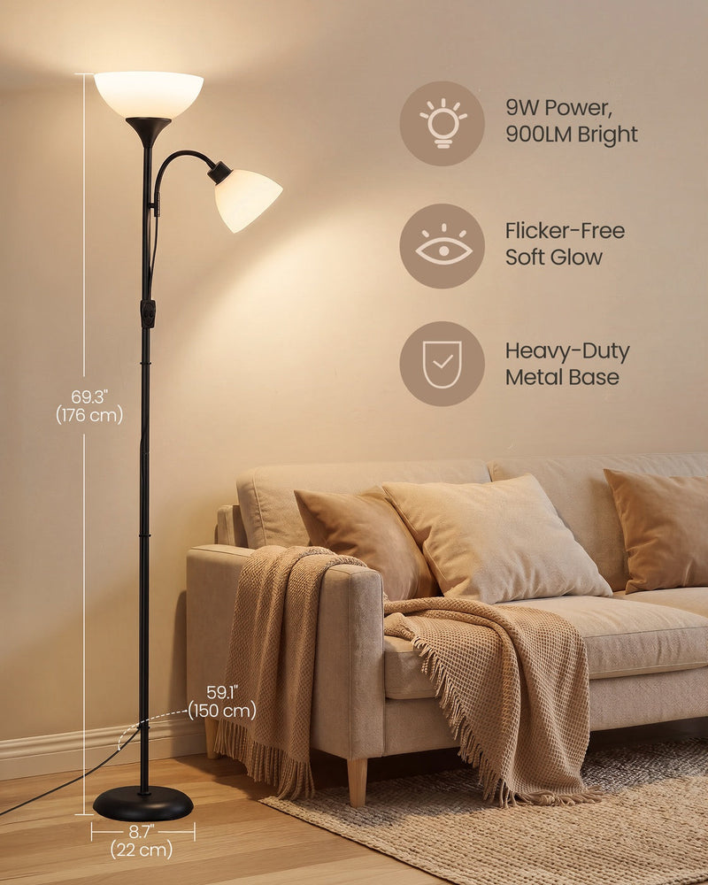 Dimension diagram giving 176 cm overall height, 22 cm base diameter and a 150 cm cord