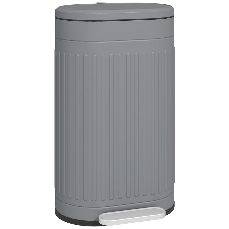 Grey 30L Metal Kitchen Bin with Soft Close Lid by HOMCOM