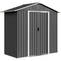Metal Garden Storage Shed with Double Sliding Doors and Vents for Secure Outdoor Organisation Dark Grey Outsunny