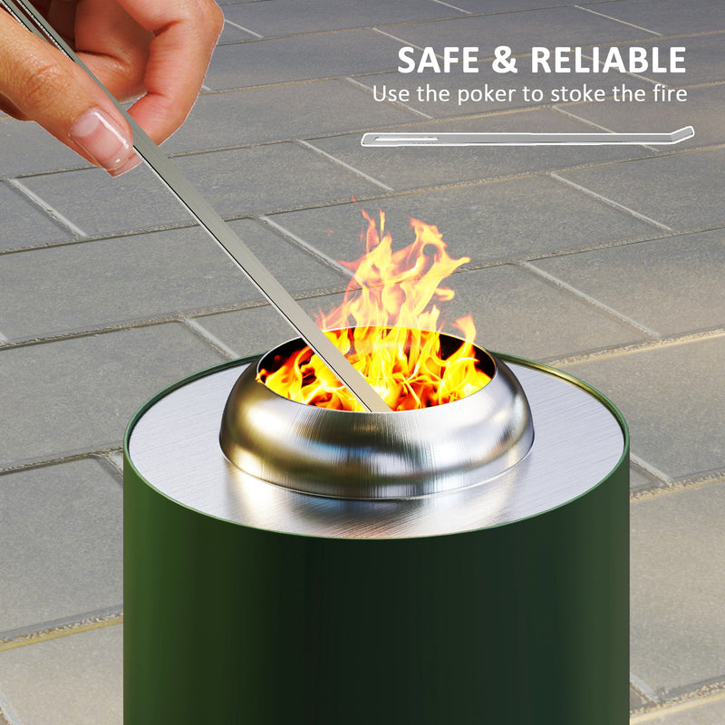 Smokeless Tabletop Fire Pit for Wood or Pellet Fuel Stainless Steel 16 x 16 cm by Outsunny