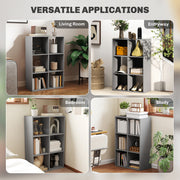 6 Cube Storage Bookshelf With Open Shelves For Home Or Office Organisation Light Grey