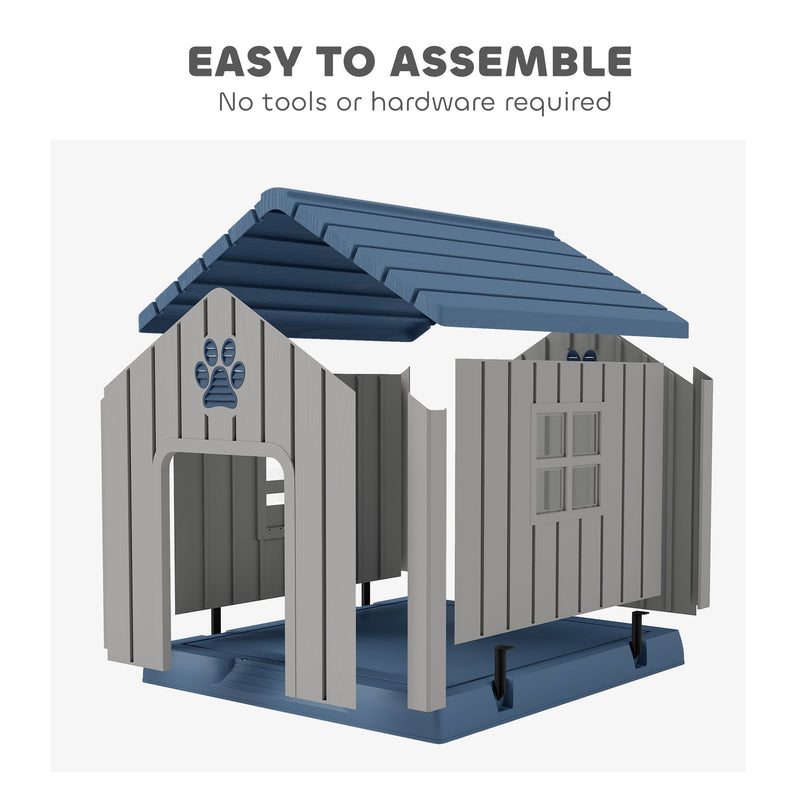 Waterproof Outdoor Dog Kennel for Medium Dogs Ideal for Garden and Patio Use Grey