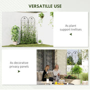 Garden Trellis Set of 2 for Climbing Plant Support and Privacy Screen Black Outsunny