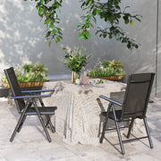 Set of 2 Folding Aluminium Camping Chairs with Breathable Mesh Back and Armrests by Outsunny