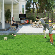 Wooden Molkky Skittles Game With Carry Box For Outdoor Garden Party Fun Natural AOSOM