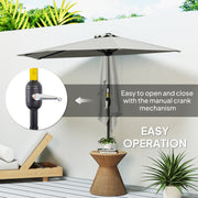 Light Grey Half Round Parasol Umbrella for Small Gardens and Balconies by Outsunny