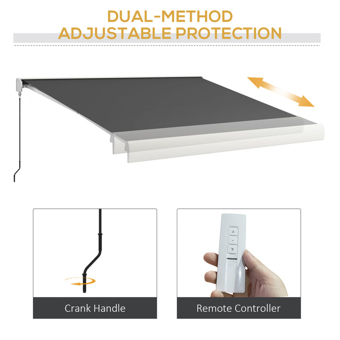 Electric Retractable Patio Awning 4 x 3m with Remote Control and Durable Aluminium Frame