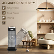 2000W Ceramic Electric Fan Heater With Thermostat And Oscillation For Home Office Black